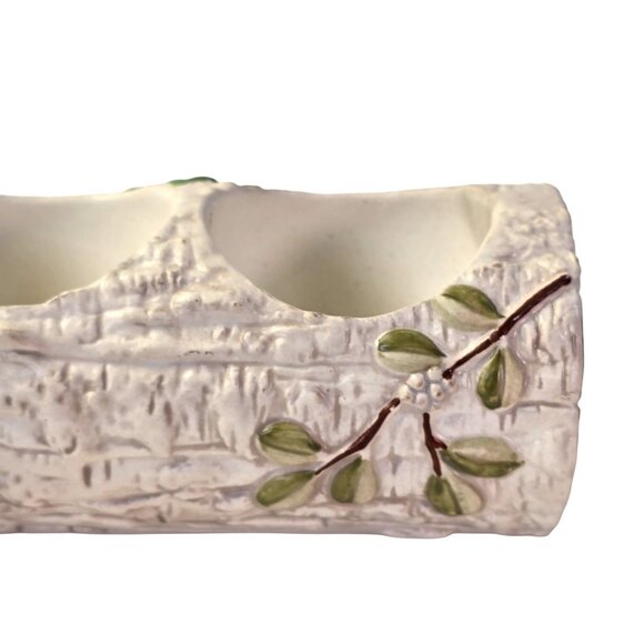 Yankee Candle Birch Log Tea Light Holder 3 Cup Holly Berry Winter Christmas Xmas - Picture 4 of 11